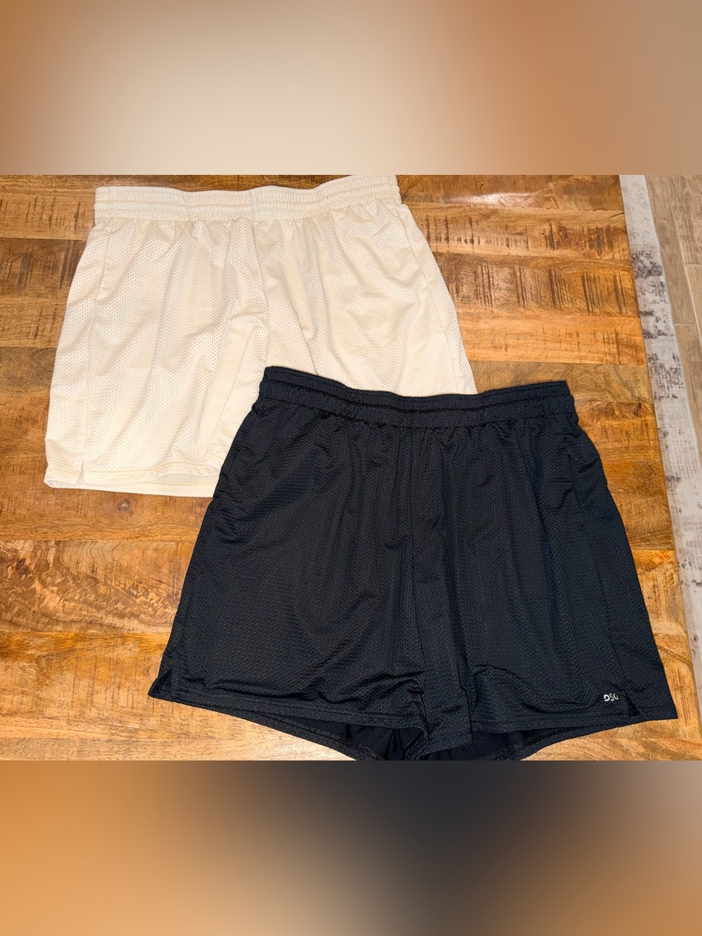 DSG Athletic Mesh Shorts Bundle – 2XL – Black & Cream – Set of 2